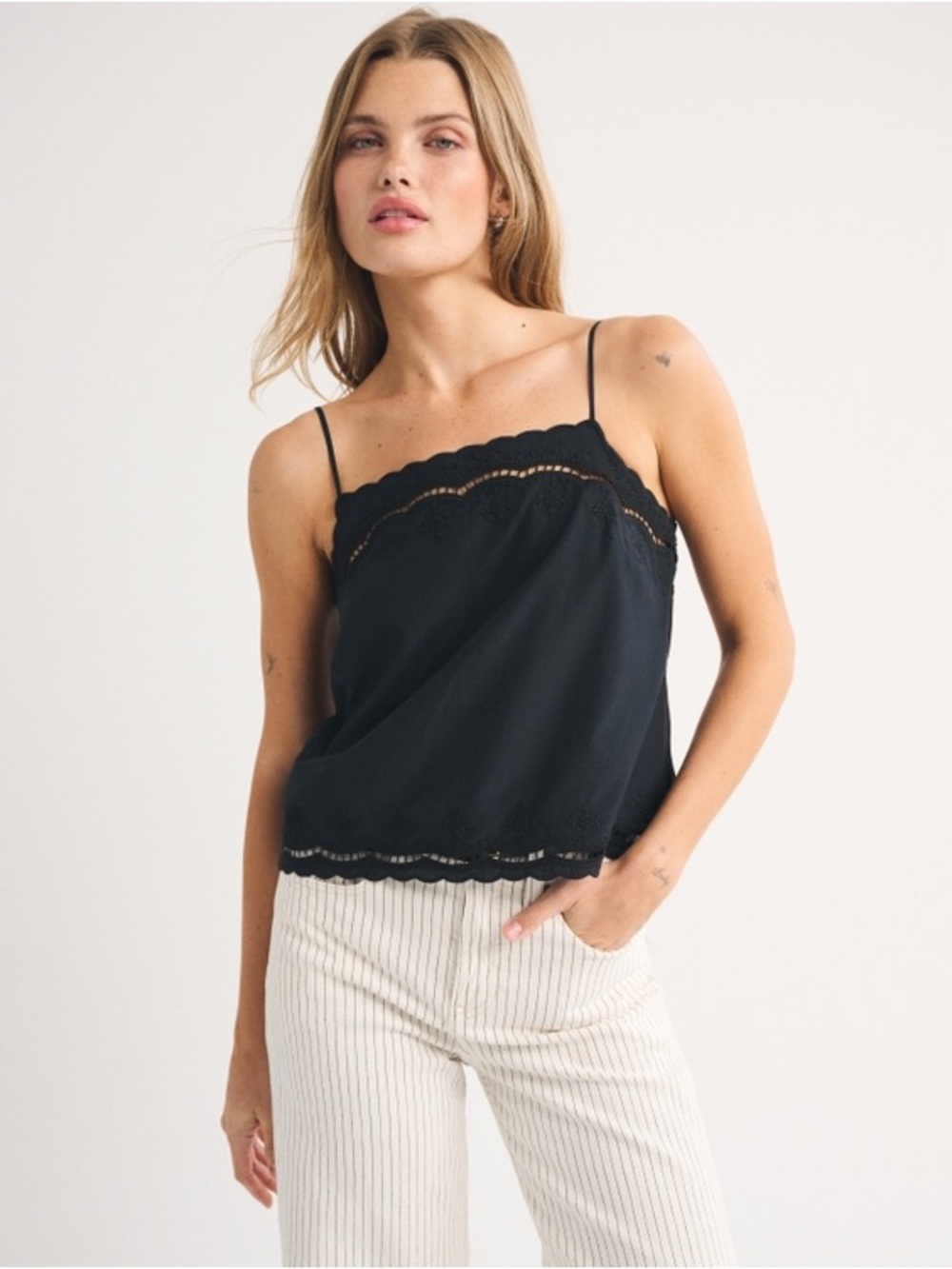 NWT Abercrombie & Fitch Cotton-Silk Blend Cutwork Cami Small